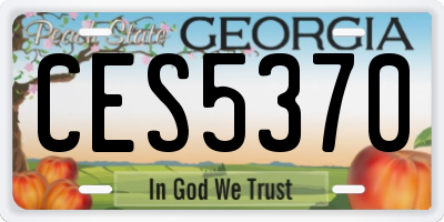 GA license plate CES5370