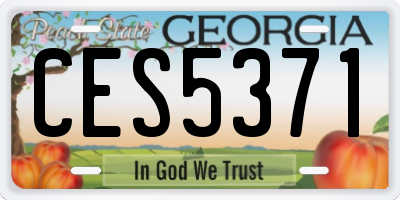 GA license plate CES5371