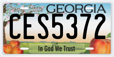 GA license plate CES5372