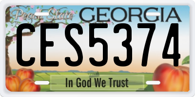 GA license plate CES5374