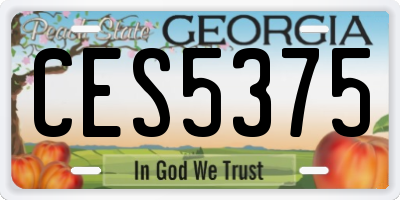 GA license plate CES5375