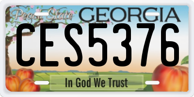 GA license plate CES5376