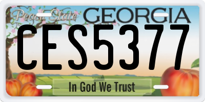 GA license plate CES5377