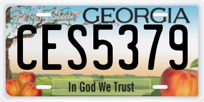 GA license plate CES5379