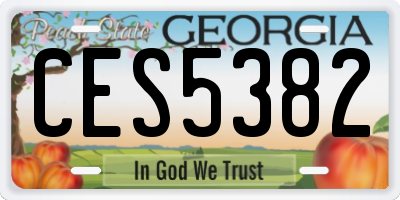 GA license plate CES5382