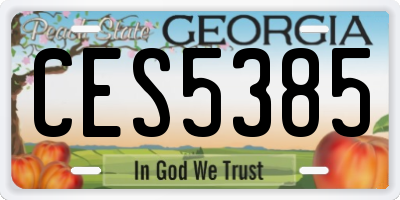 GA license plate CES5385