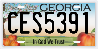 GA license plate CES5391