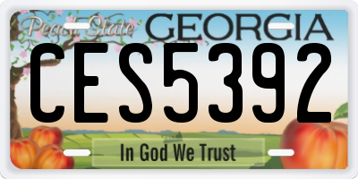 GA license plate CES5392