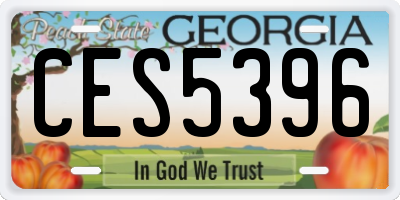 GA license plate CES5396