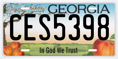 GA license plate CES5398