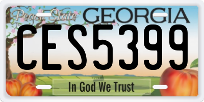 GA license plate CES5399