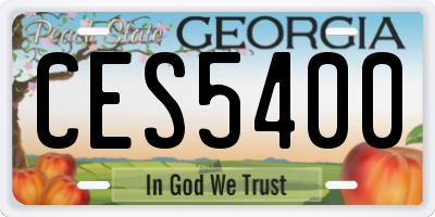 GA license plate CES5400