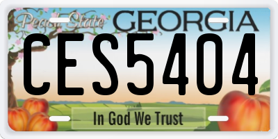 GA license plate CES5404
