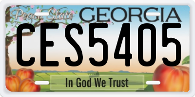 GA license plate CES5405