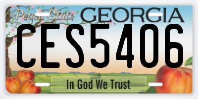 GA license plate CES5406