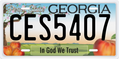 GA license plate CES5407