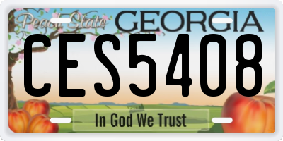 GA license plate CES5408