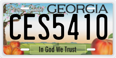 GA license plate CES5410