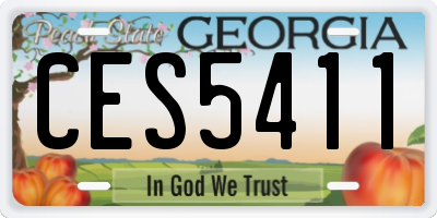 GA license plate CES5411