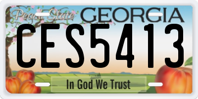 GA license plate CES5413
