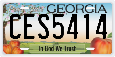 GA license plate CES5414