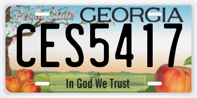 GA license plate CES5417