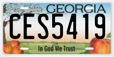 GA license plate CES5419