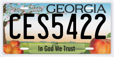 GA license plate CES5422