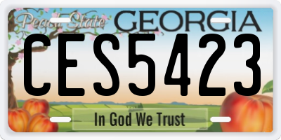 GA license plate CES5423
