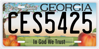 GA license plate CES5425