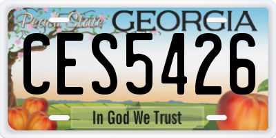 GA license plate CES5426