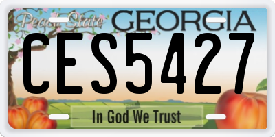 GA license plate CES5427