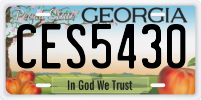 GA license plate CES5430