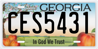 GA license plate CES5431