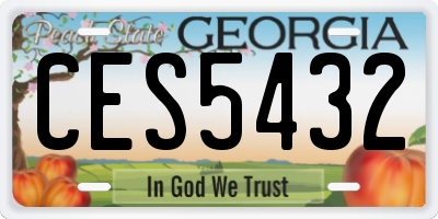GA license plate CES5432