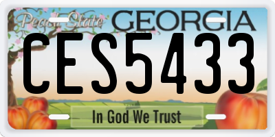 GA license plate CES5433