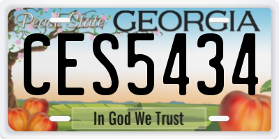 GA license plate CES5434