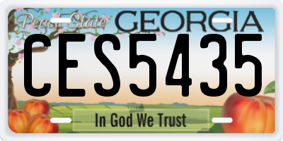 GA license plate CES5435