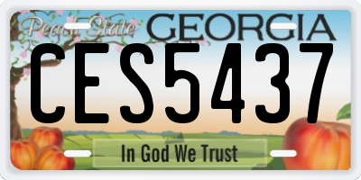 GA license plate CES5437
