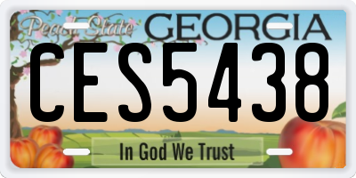 GA license plate CES5438