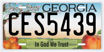 GA license plate CES5439