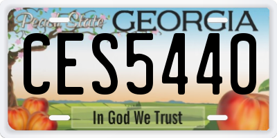 GA license plate CES5440