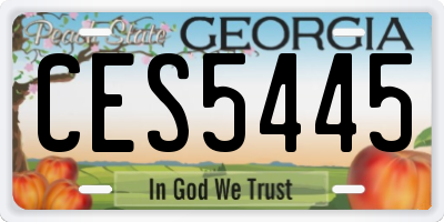 GA license plate CES5445