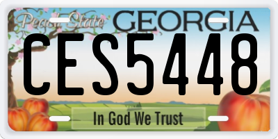 GA license plate CES5448