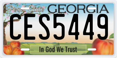 GA license plate CES5449