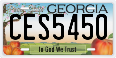 GA license plate CES5450