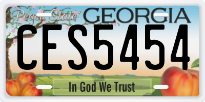 GA license plate CES5454