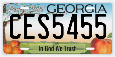 GA license plate CES5455