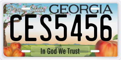 GA license plate CES5456