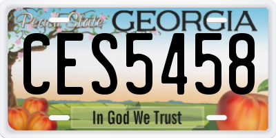 GA license plate CES5458